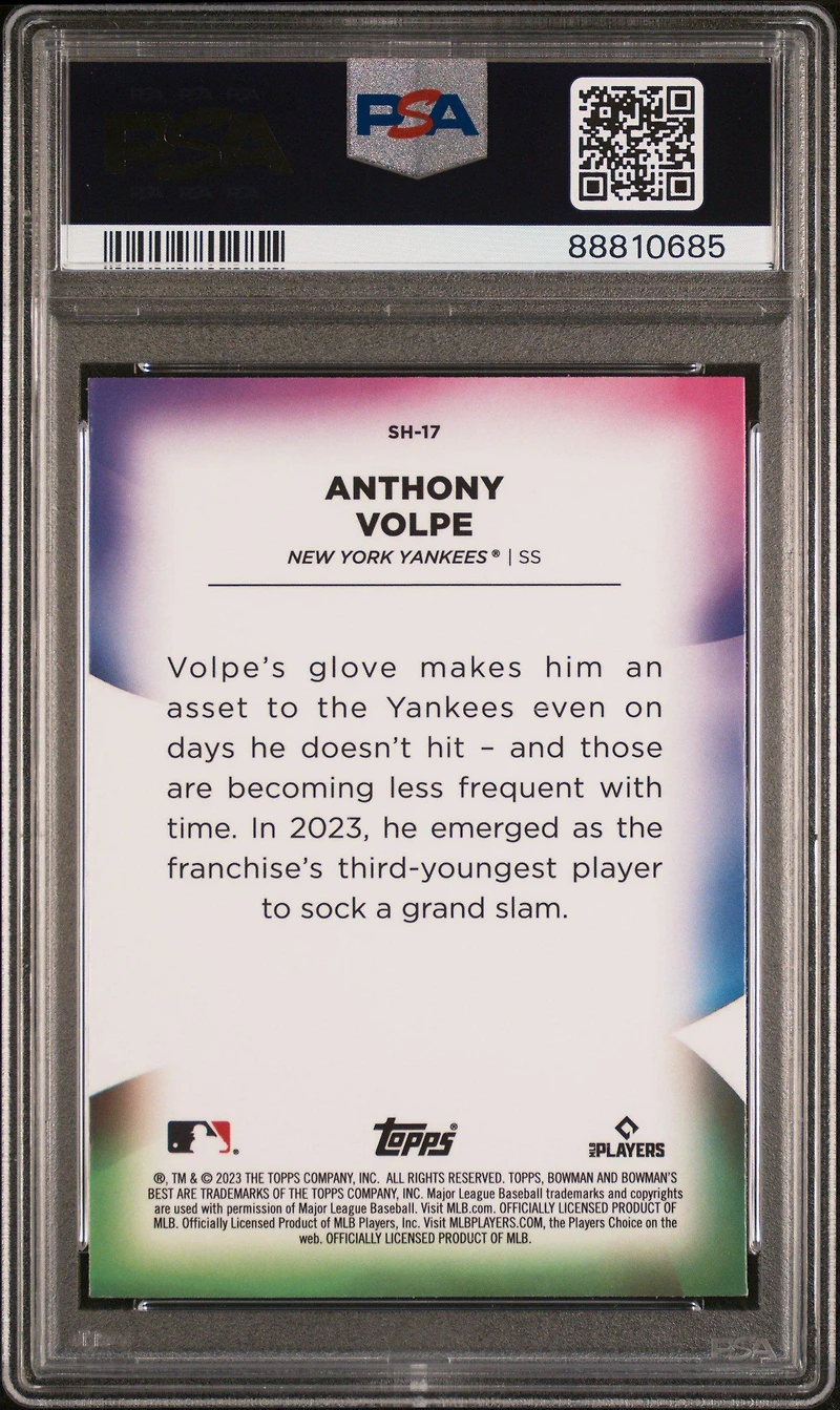 2023 Bowman's Best Shellacked Sh17 Anthony Volpe PSA 10