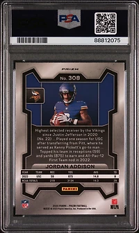 2023 Panini Prizm 308 Jordan Addison Variation PSA 10
