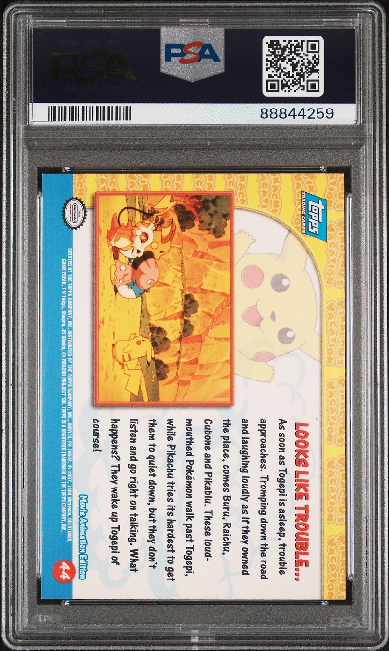 1999 Topps Pokemon The Movie Edt 44 Movie Edition Looks Like Trouble-foil PSA 8