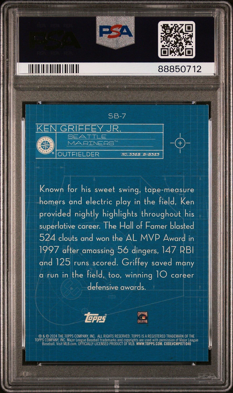 2024 Topps Superstar Blueprint Sb7 Ken Griffey Jr. PSA 9