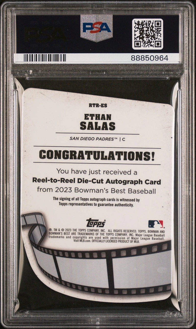 2023 Bowman's Best Reel To Reel Die-cuts Autographs Rtres Ethan Salas PSA 10