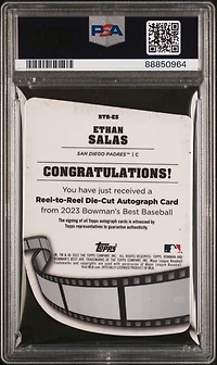 2023 Bowman's Best Reel To Reel Die-cuts Autographs Rtres Ethan Salas PSA 10