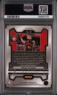2023 Panini Prizm 3 Trae Young Snakeskin Prizm PSA 10