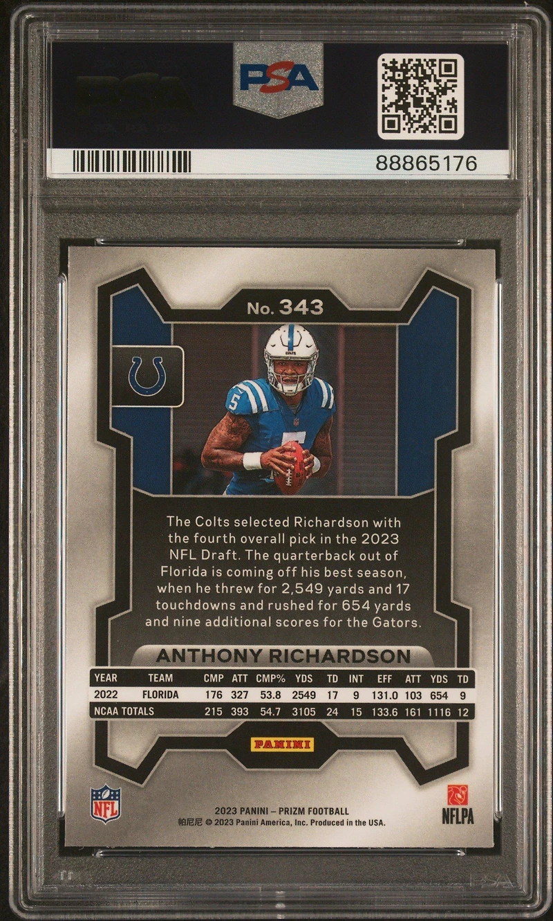 2023 Panini Prizm 343 Anthony Richardson PSA