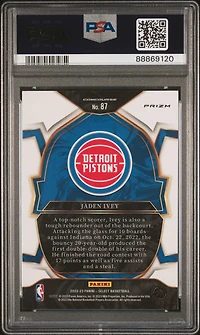 2022 Panini Select 87 Jaden Ivey Red Wave PSA 10