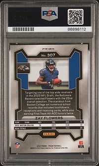 2023 Panini Prizm 307 Zay Flowers Red/white/blue Prizm PSA 10