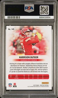 2023 Panini Prestige 145 Harrison Butker Orange Xtra Points PSA 10