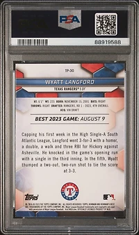 2023 Bowman's Best Top Prospects Tp30 Wyatt Langford Wave Refractor PSA 10