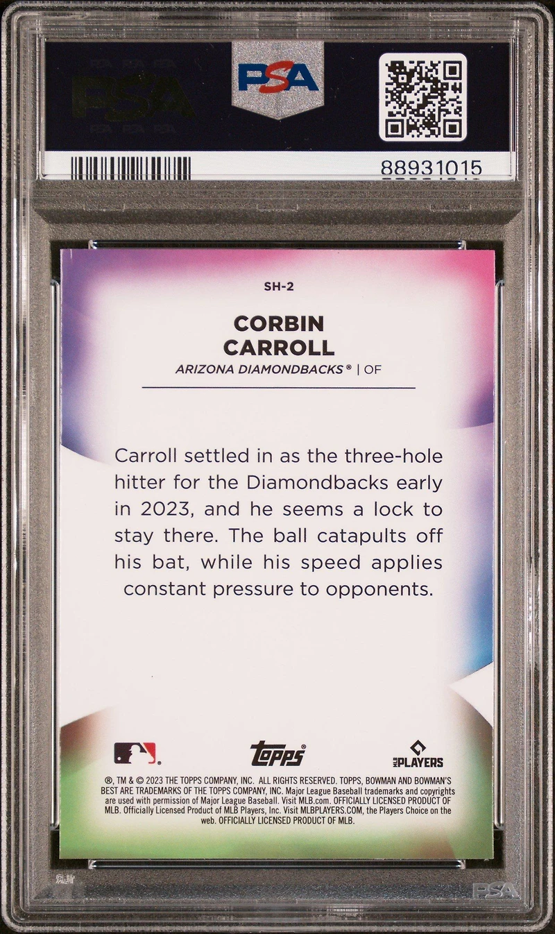 2023 Bowman's Best Shellacked Sh2 Corbin Carroll PSA 10