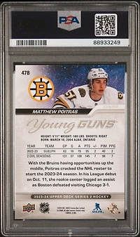 2023 Upper Deck 478 Matthew Poitras PSA 10