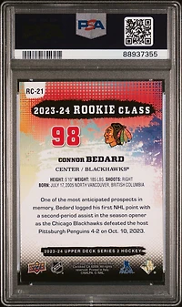 2023 Upper Deck Rookie Commemorative Class Rc21 Connor Bedard PSA 9