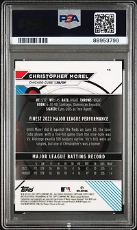 2023 Topps Finest 46 Christopher Morel Gold Mini Diamond PSA 10