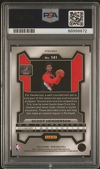 2023 Panini Prizm 141 Scoot Henderson Silver Prizm PSA