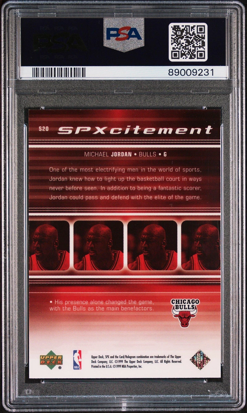 1999 Spx Spxcitement S20 Michael Jordan PSA 9