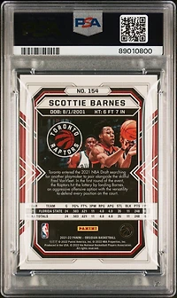 2021 Panini Obsidian 154 Scottie Barnes PSA 10