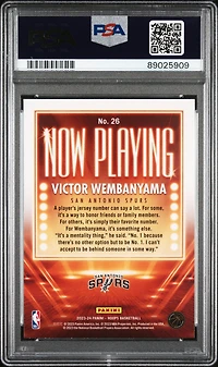 2023 Panini Nba Hoops Now Playing 26 Victor Wembanyama PSA 10