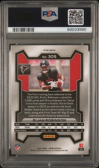 2023 Panini Prizm 305 Bijan Robinson Green Wave PSA 10