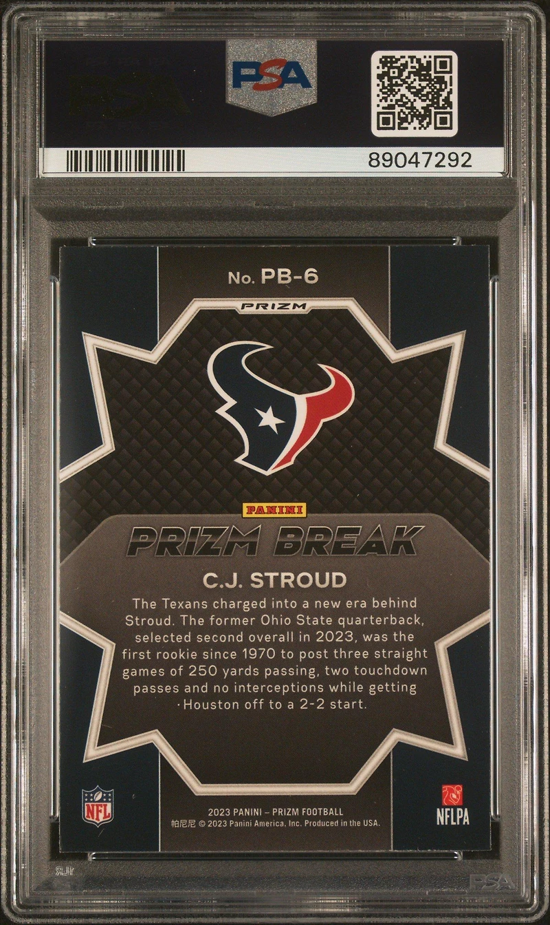 2023 Panini Prizm Prizm Break Pb6 Cj Stroud Green Prizm PSA