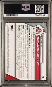 2023 Bowman University Chrome Sapphire 100 Marvin Harrison Jr. PSA 10