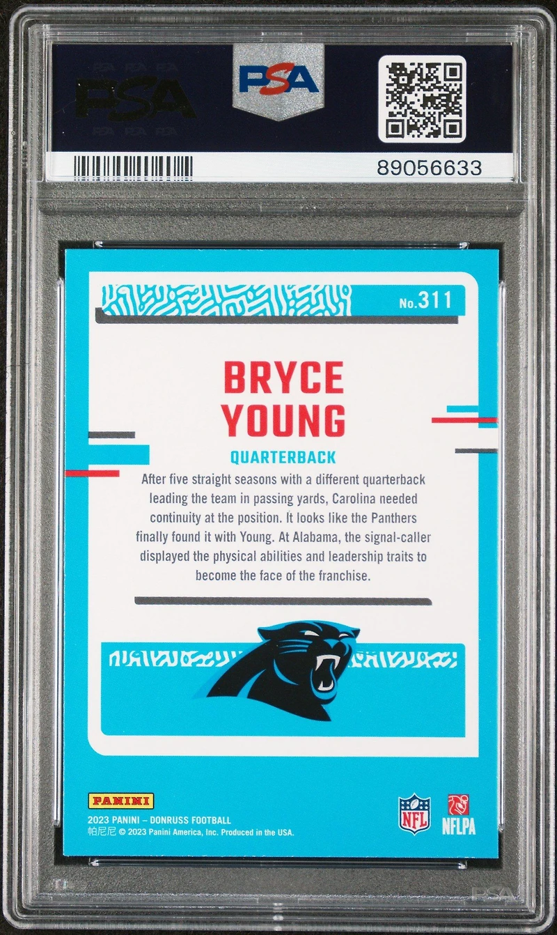 2023 Panini Donruss 311 Bryce Young PSA 10