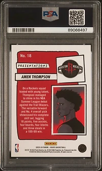 2023 Panini Nba Hoops Presentations 18 Amen Thompson PSA 10