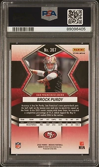 2022 Panini Mosaic 367 Brock Purdy Red Sparkle PSA 10