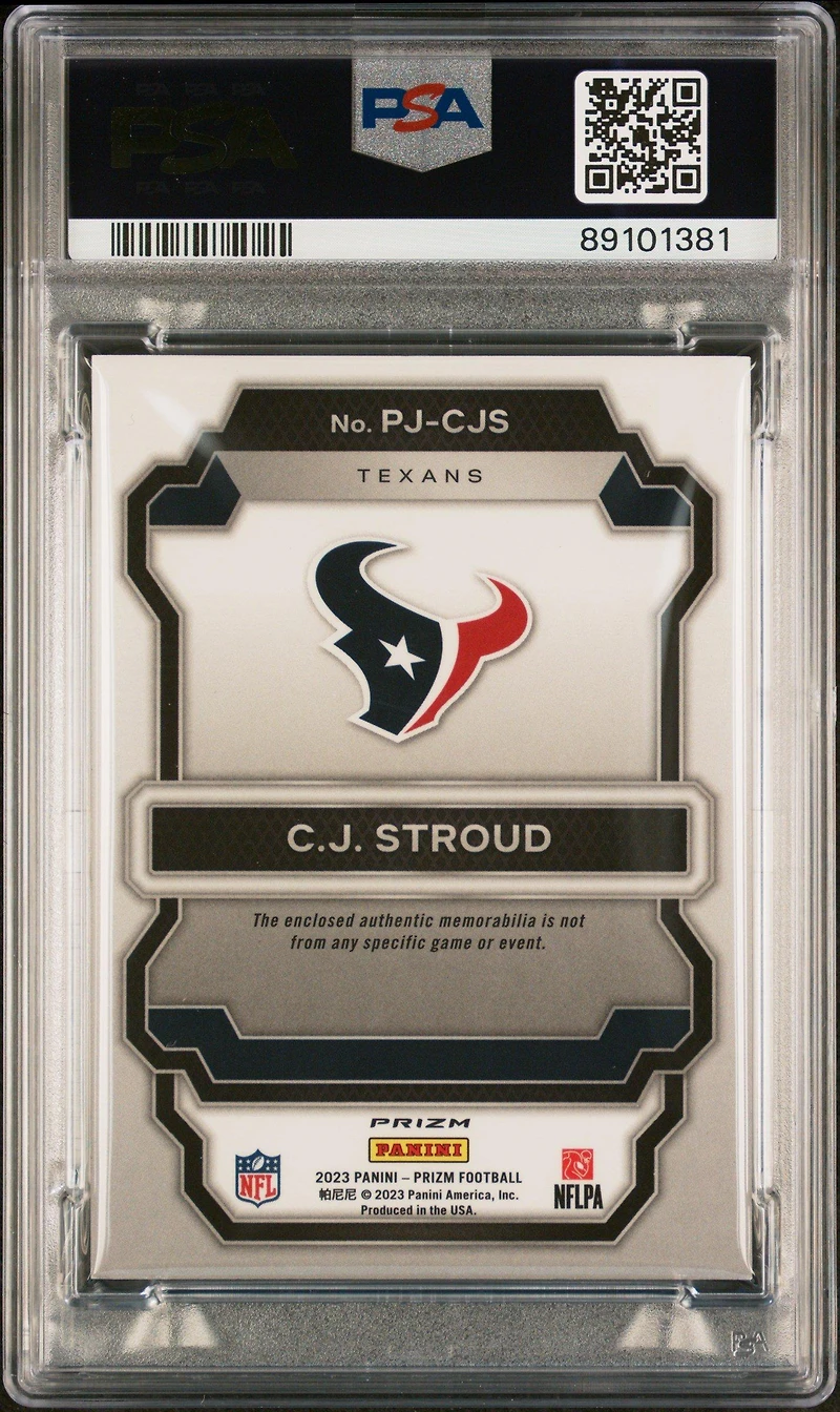 2023 Panini Prizm Premier Jerseys Pjcjs Cj Stroud Neon Green Pulsar PSA