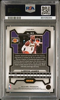 2023 Panini Prizm 63 Lebron James Ice PSA 10