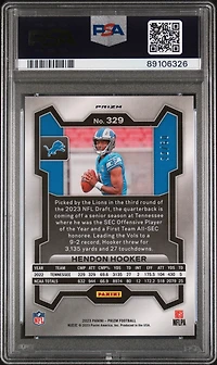 2023 Panini Prizm 329 Hendon Hooker Orange Wave PSA 10