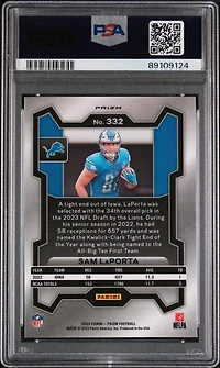 2023 Panini Prizm 332 Sam Laporta Green Wave PSA