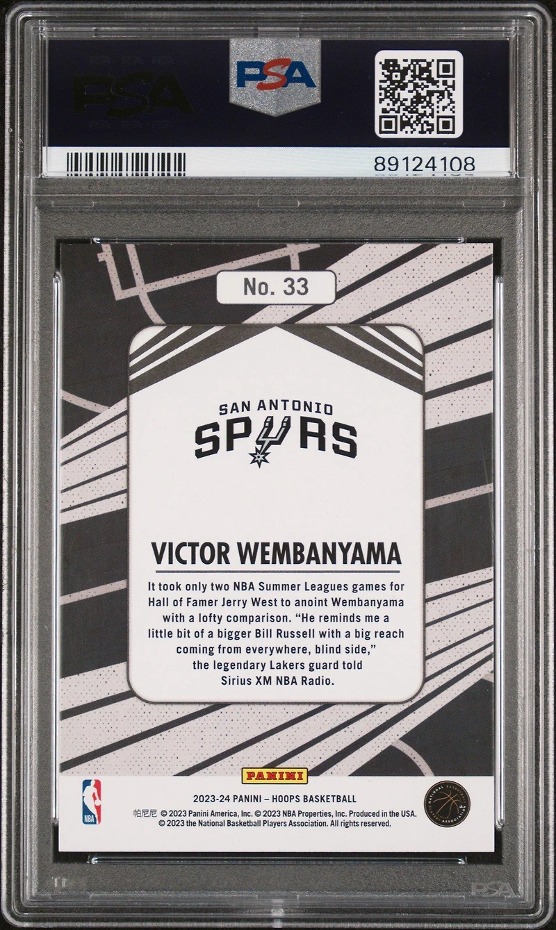 2023 Panini Nba Hoops We Got Next 33 Victor Wembanyama PSA 10