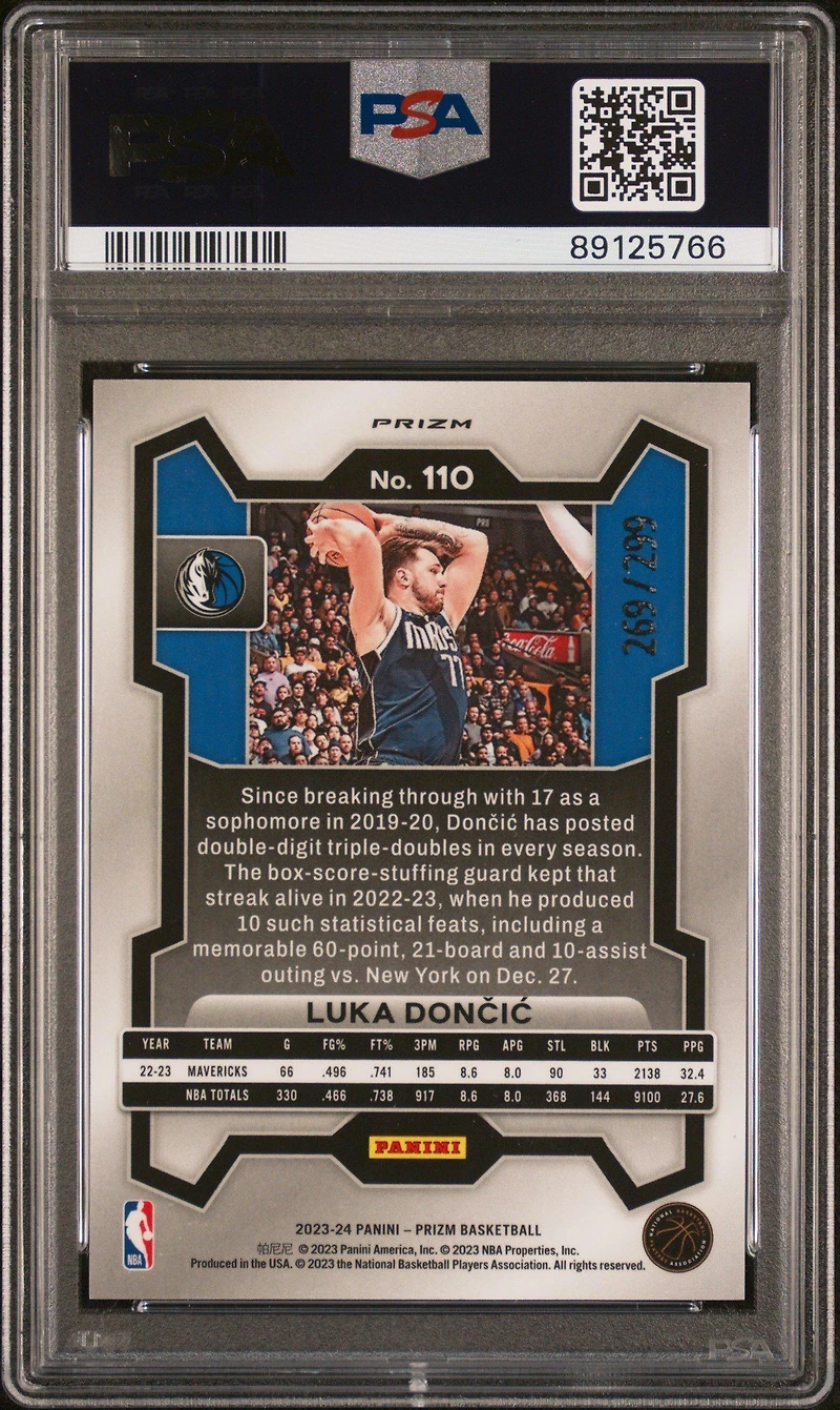 2023 Panini Prizm 110 Luka Doncic Red Prizm PSA 9