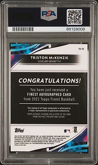 2021 Topps Finest Finest Autographs Tk Triston Mckenzie PSA 9