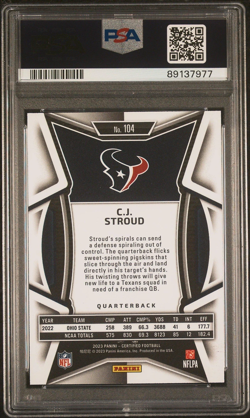 2023 Panini Certified 104 Cj Stroud PSA 10