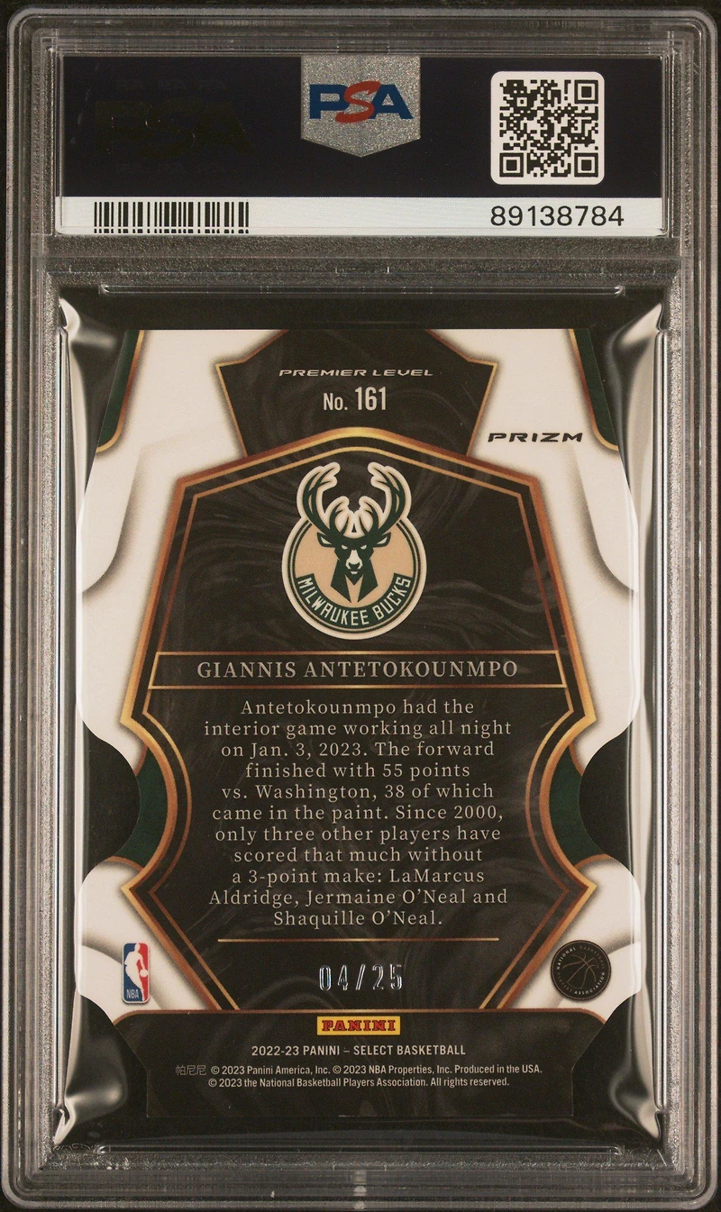2022 Panini Select 161 Giannis Antetokounmpo Tie-dye Die-cut PSA 9