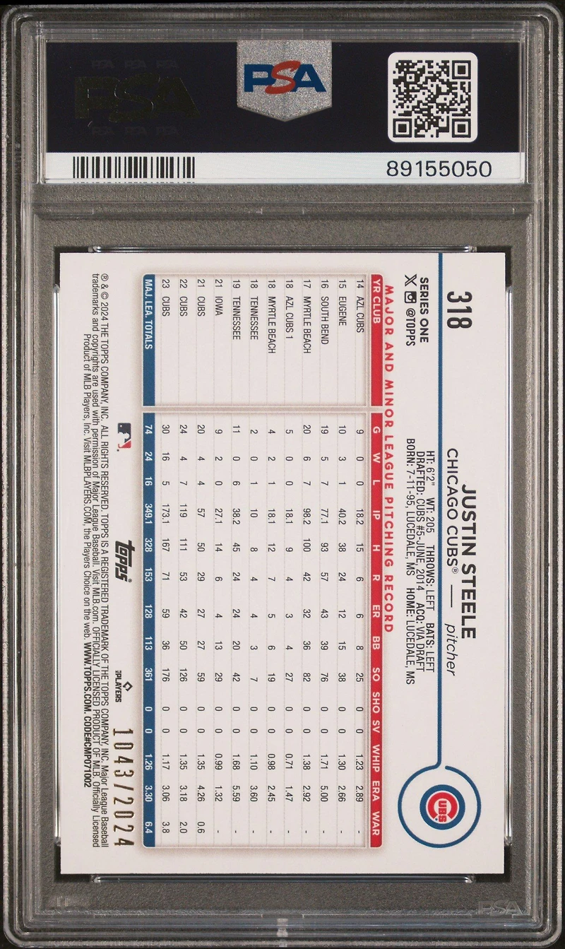 2024 Topps 318 Justin Steele PSA 9