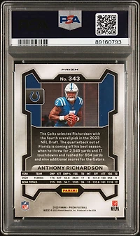 2023 Panini Prizm 343 Anthony Richardson Green Wave PSA