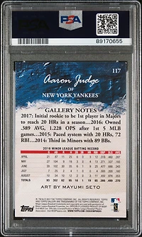 2017 Topps Gallery 117 Aaron Judge PSA 9