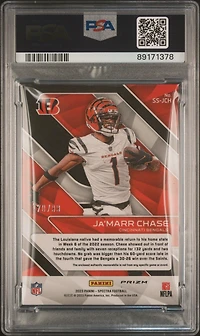 2023 Panini Spectra Sunday Spectacle Relics Ssjch Ja'marr Chase PSA 8