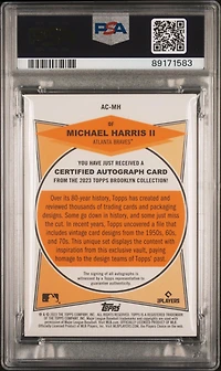 2023 Topps Brooklyn Collection Autograph Mh Michael Harris Ii PSA 10