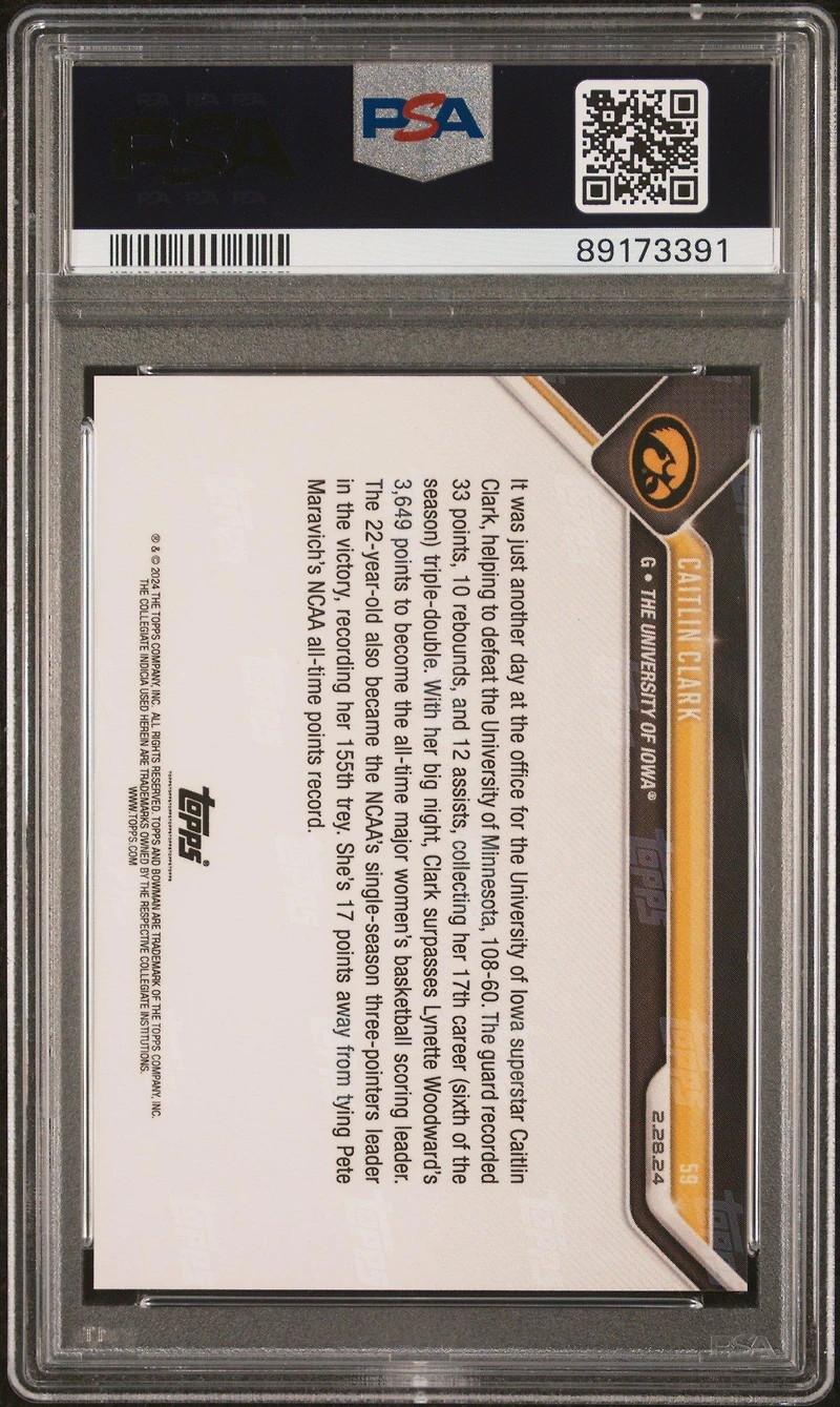 2023 Bowman U Now 59 Caitlin Clark PSA 10
