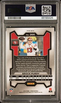 2023 Panini Prizm 266 Brock Purdy Red Sparkle PSA