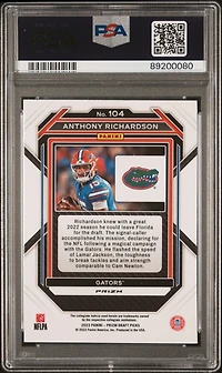 2023 Panini Prizm Draft Picks 104 Anthony Richardson Gold Ice PSA