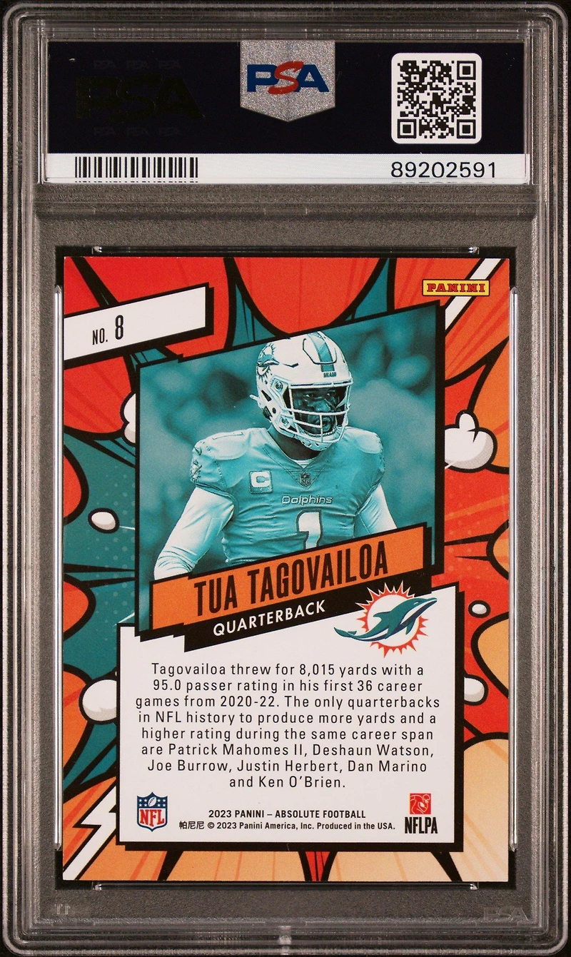 2023 Panini Absolute Explosive 8 Tua Tagovailoa PSA 9