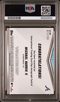 2023 Topps International Trading Card Day Baseball Autographs Acmh Michael Harris Ii PSA 9