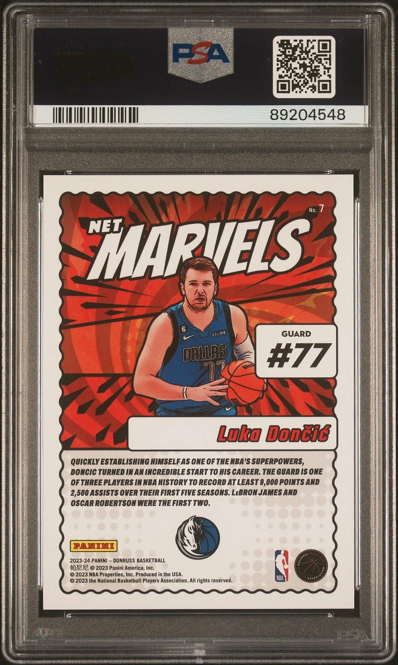 2023 Panini Donruss Net Marvels 7 Luka Doncic PSA 10