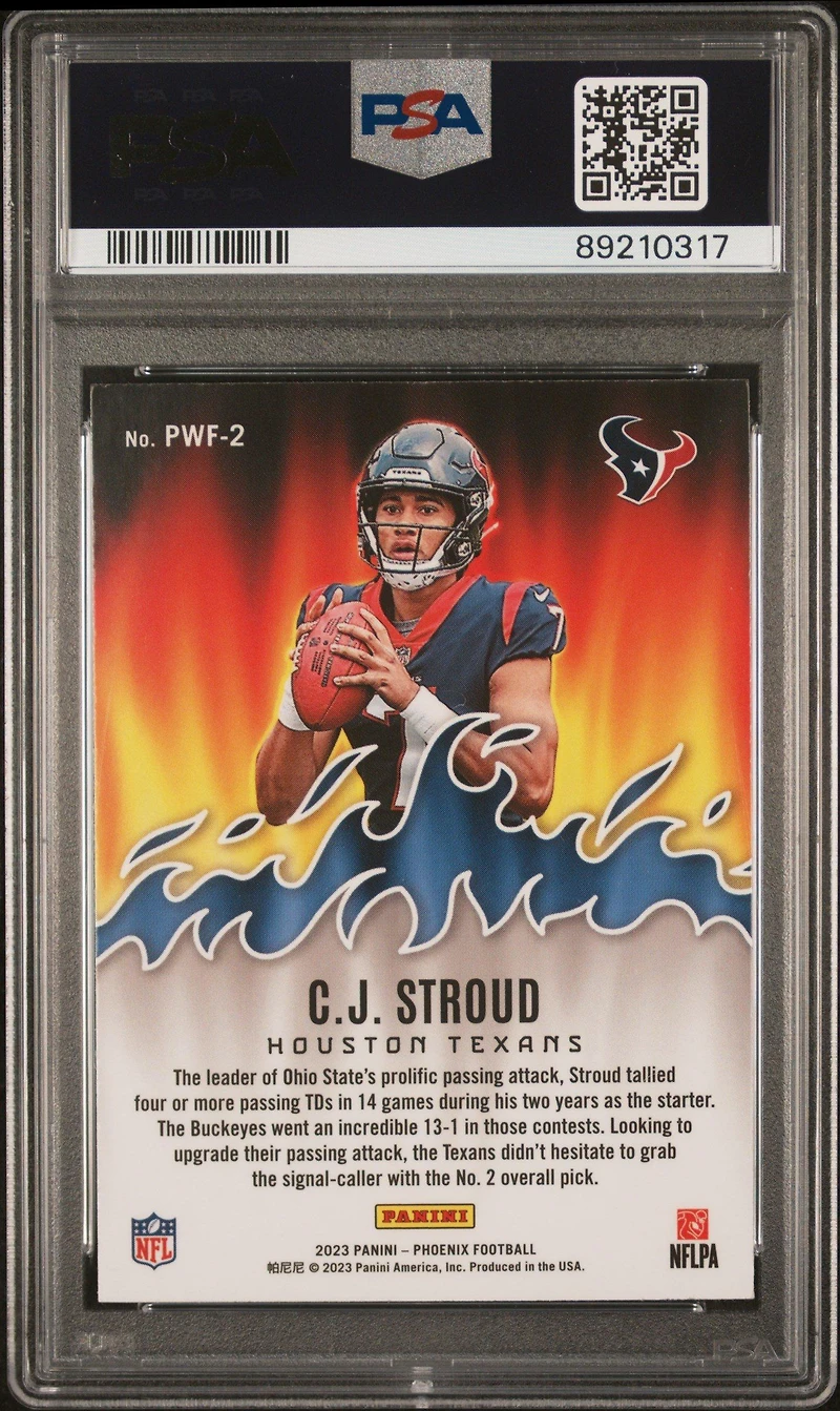 2023 Panini Phoenix Playing With Fire Pwf2 Cj Stroud PSA 10