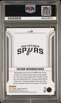 2023 Panini Donruss Franchise Features 29 Victor Wembanyama PSA 10