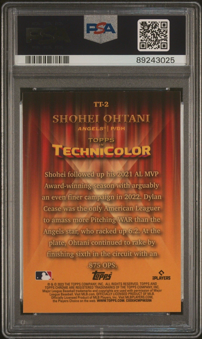2023 Topps Chrome Topps In Technicolor Tt2 Shohei Ohtani PSA 10