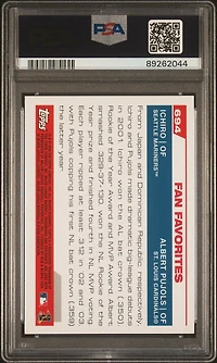 2004 Topps 694 Ichiro\albert Pujols Fan Favorites PSA 10